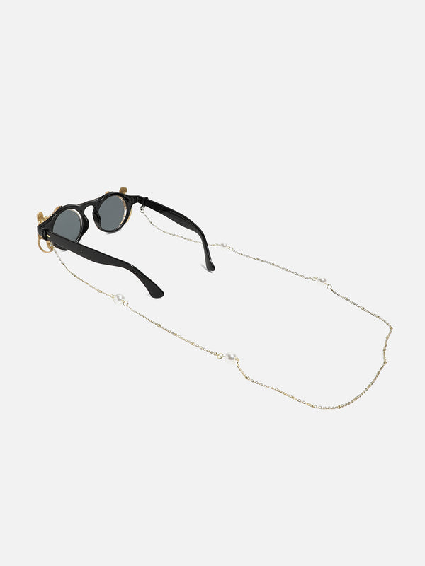 Gold Plated Party Sunglass With Chain