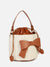 Gathered Brown & Ivory Bucket Bag