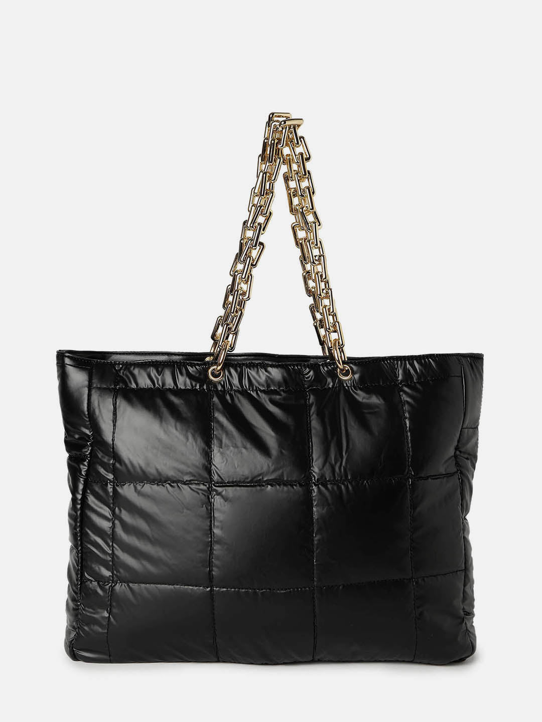 Masquerade Quilted Black Tote Bag
