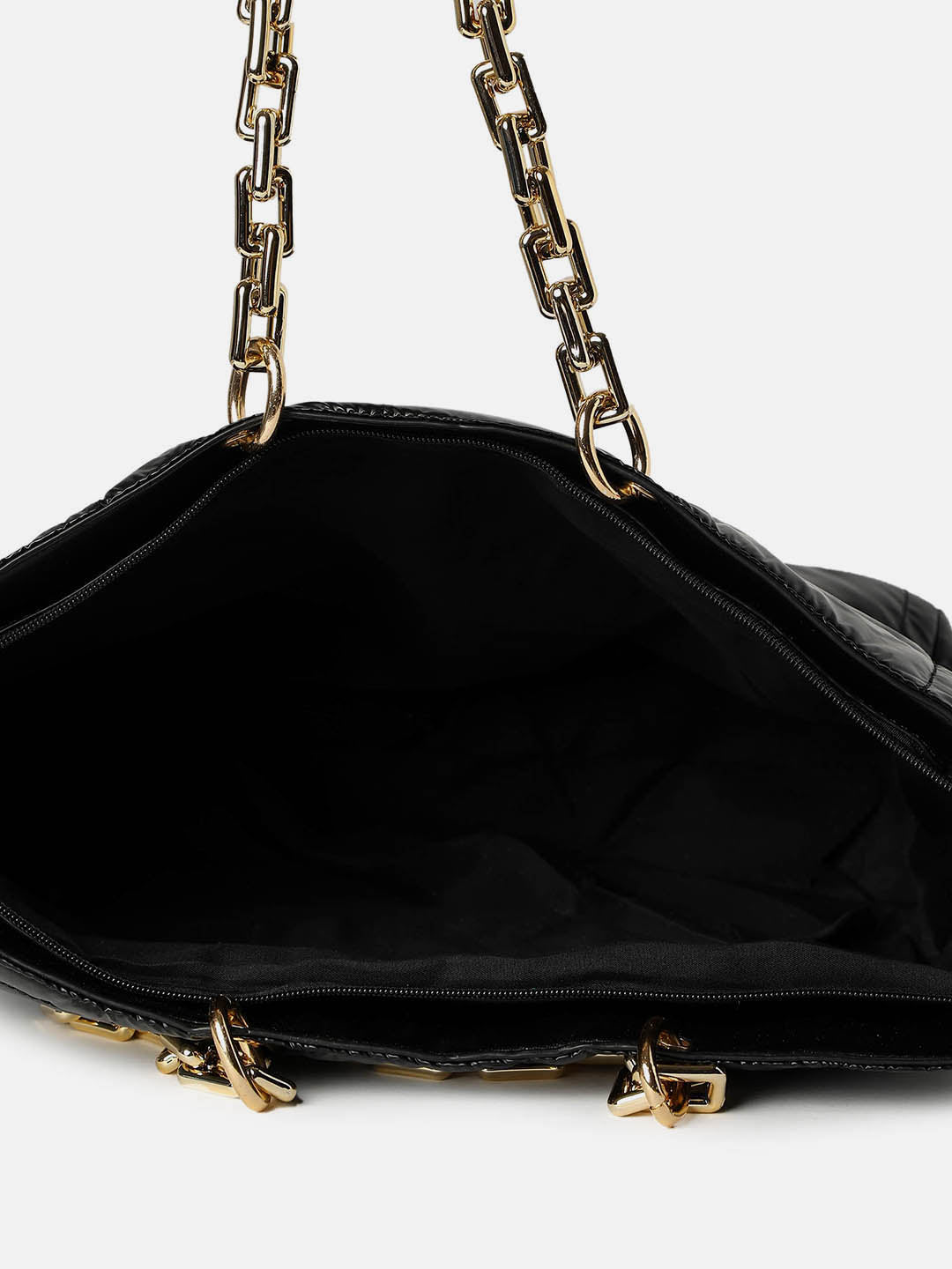 Masquerade Quilted Black Tote Bag