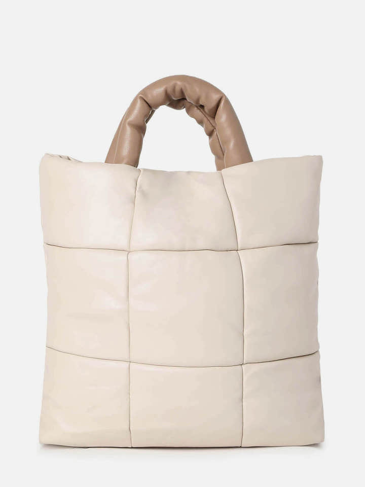 Tufted Treasure Beige Tote Bag