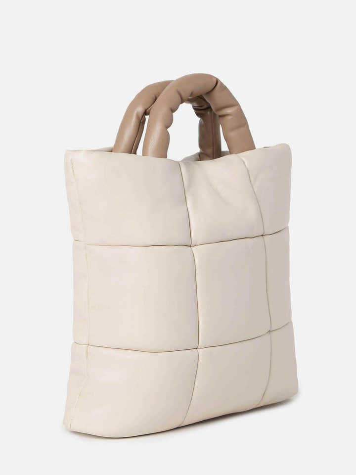 Tufted Treasure Beige Tote Bag