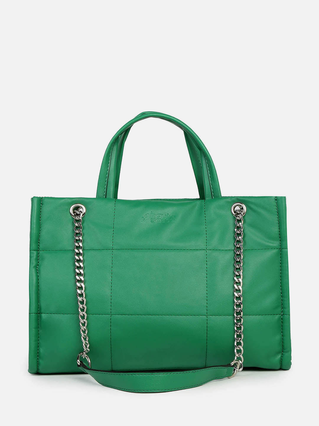 Green Glam Quilted Green Hand Bag