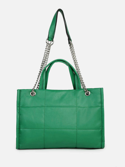 Green Glam Quilted Green Hand Bag