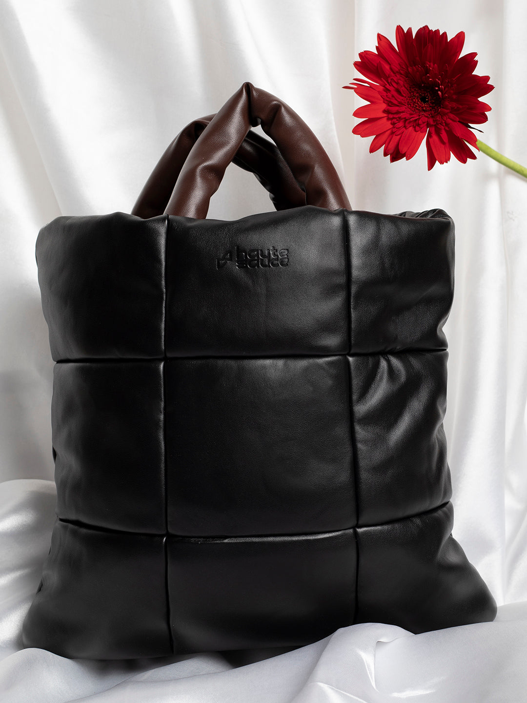 Mystical Quilted Black Tote Bag