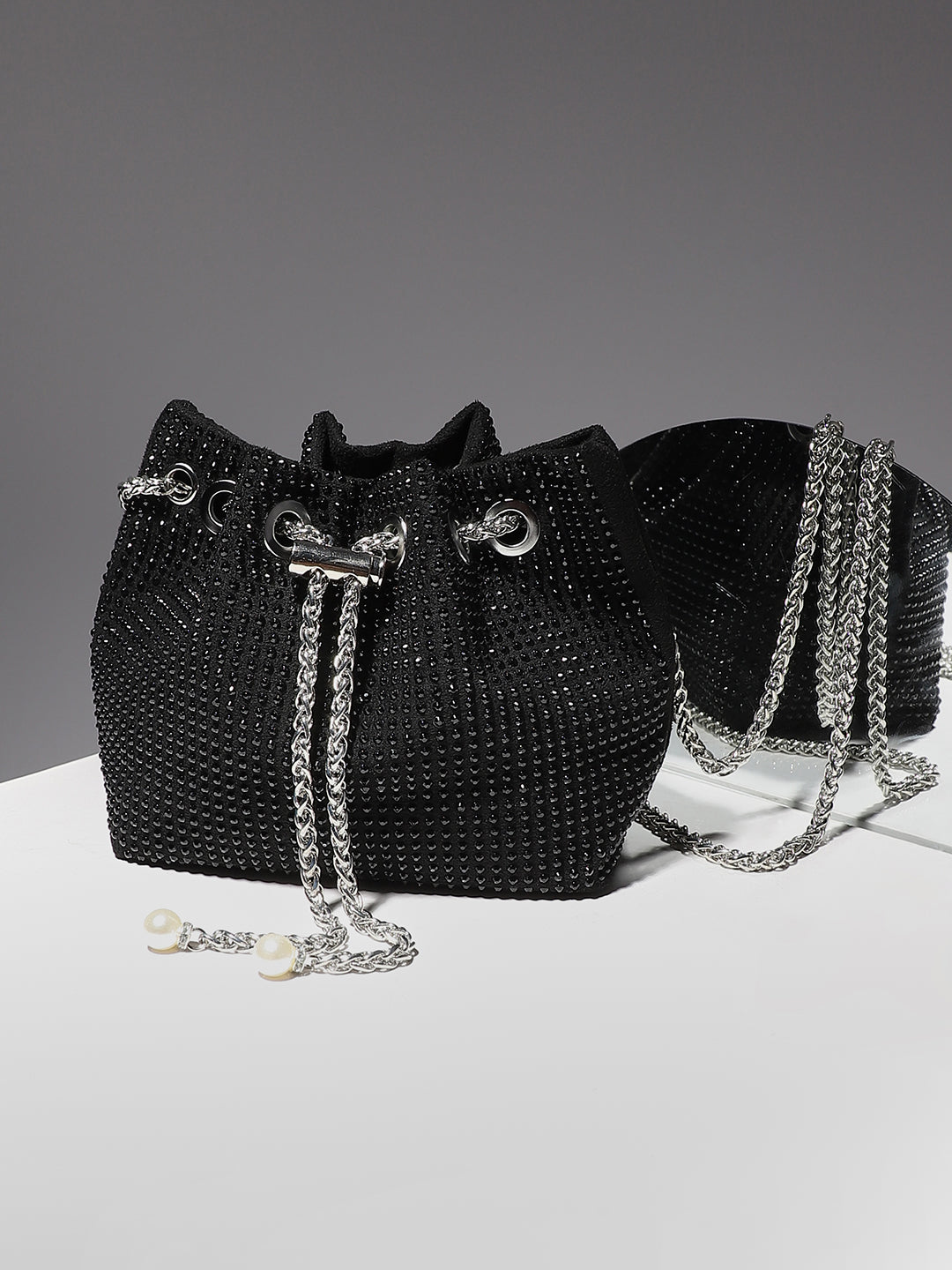 Stud Chain Handbag - Black