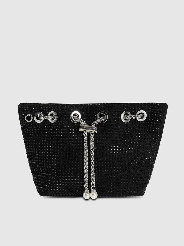 Stud Chain Handbag - Black