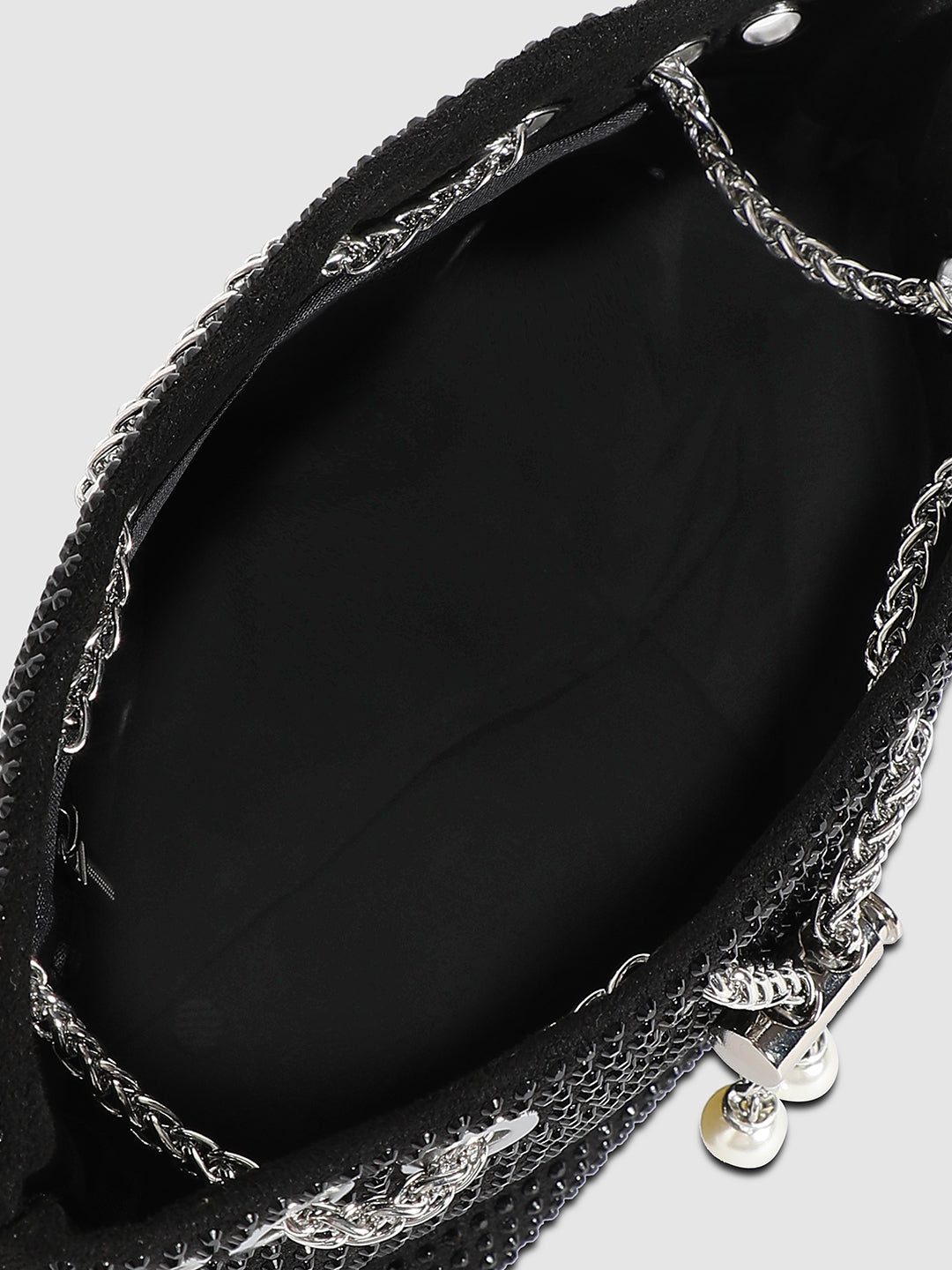 Stud Chain Handbag - Black