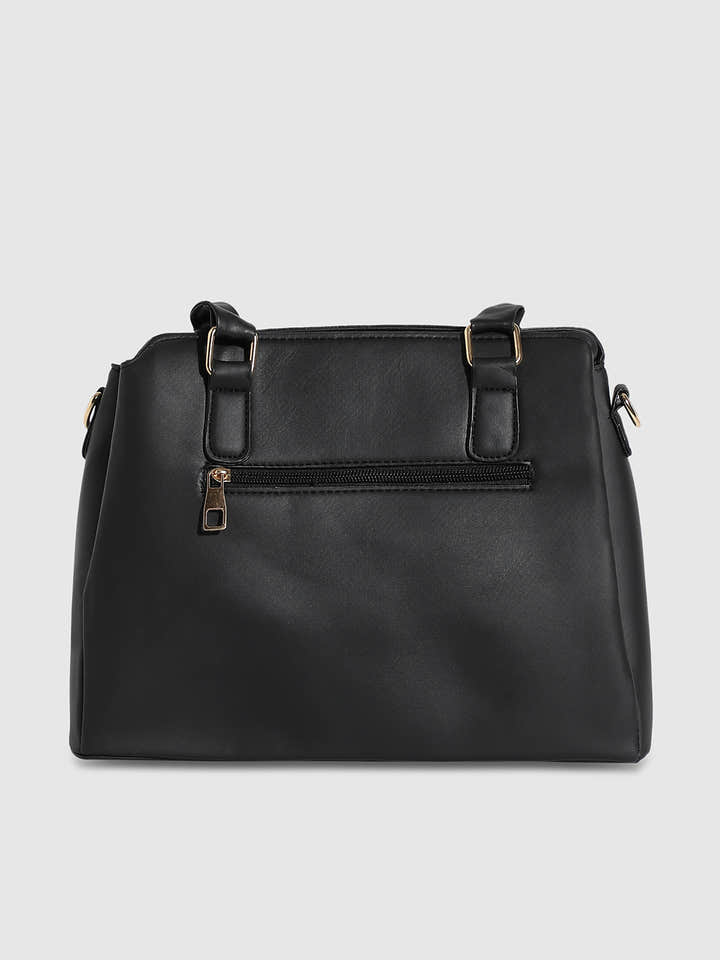 Quilted Top Handle Handbag - Black