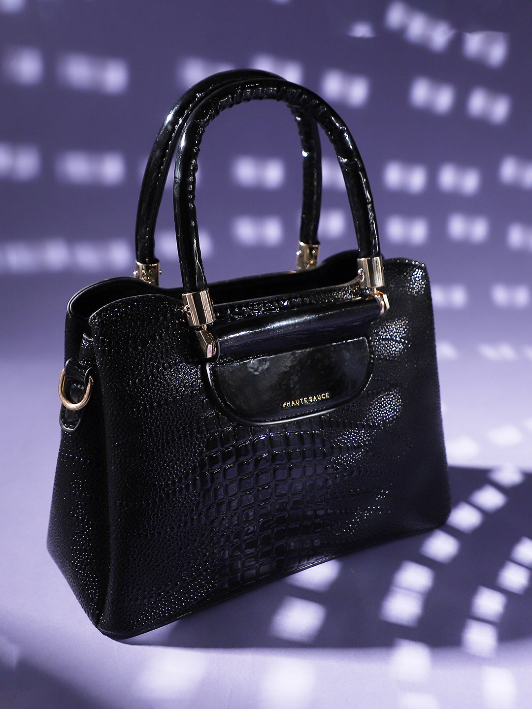 Structured Scale Handbag - Black