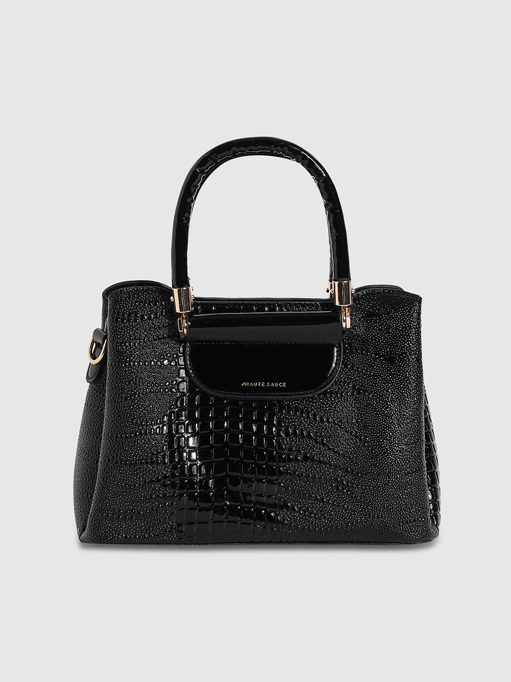 Structured Scale Handbag - Black