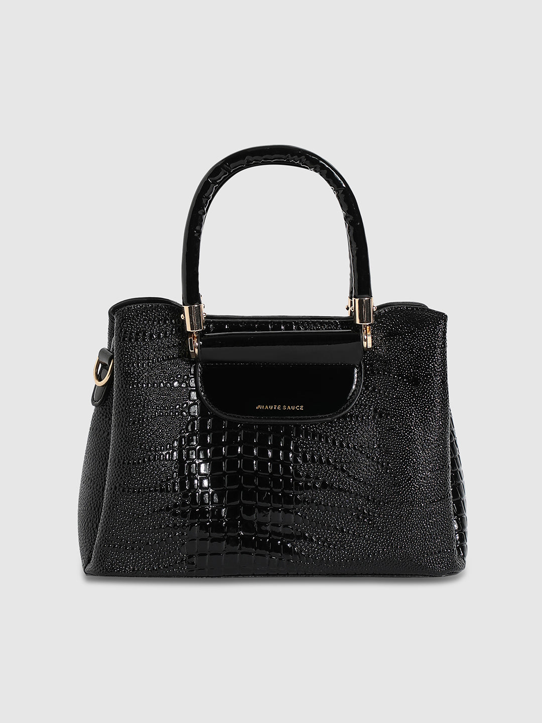 Structured Scale Handbag - Black