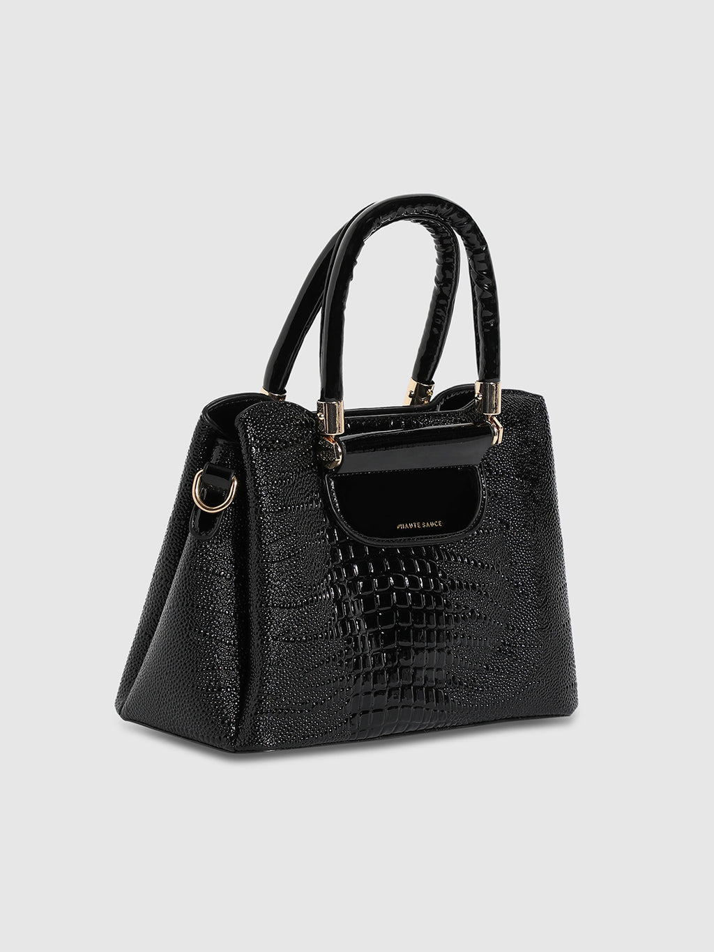 Structured Scale Handbag - Black