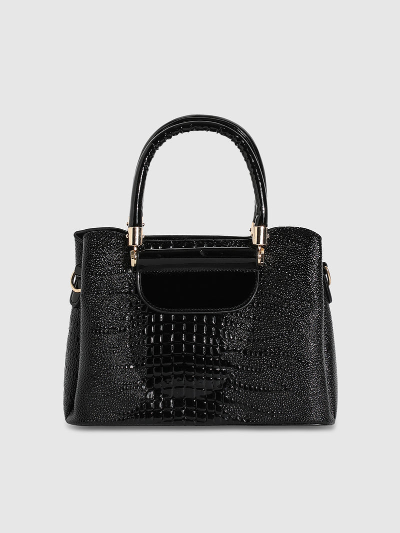 Structured Scale Handbag - Black