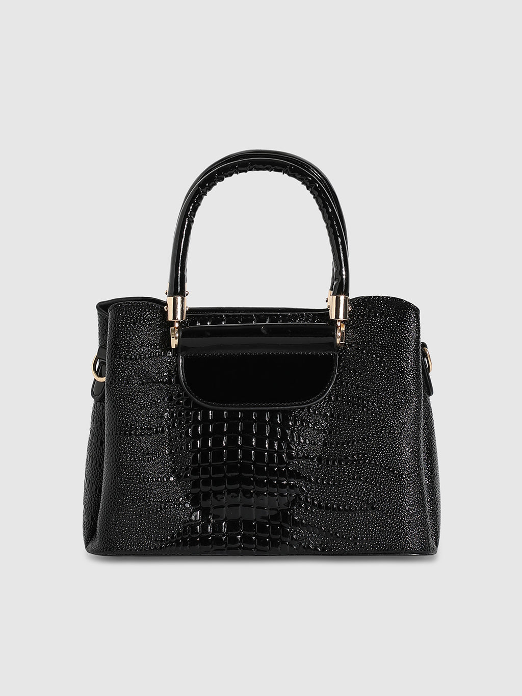 Structured Scale Handbag - Black
