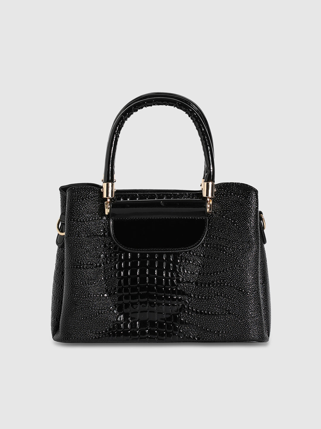 Structured Scale Handbag - Black