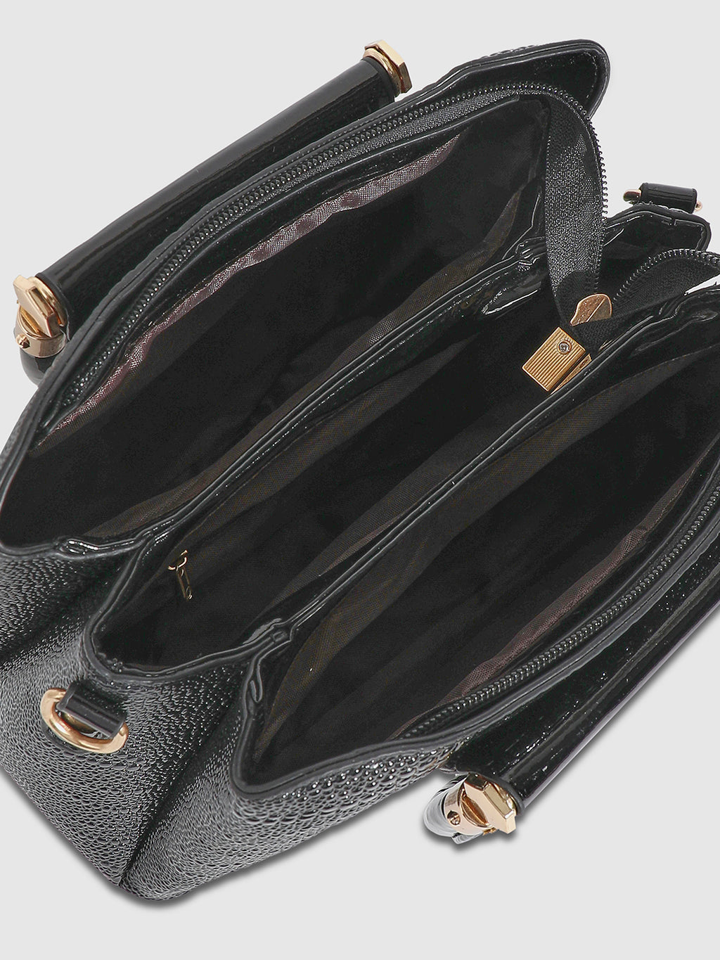 Structured Scale Handbag - Black
