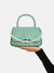 Studded Top Handle Handbag - Parrot Green