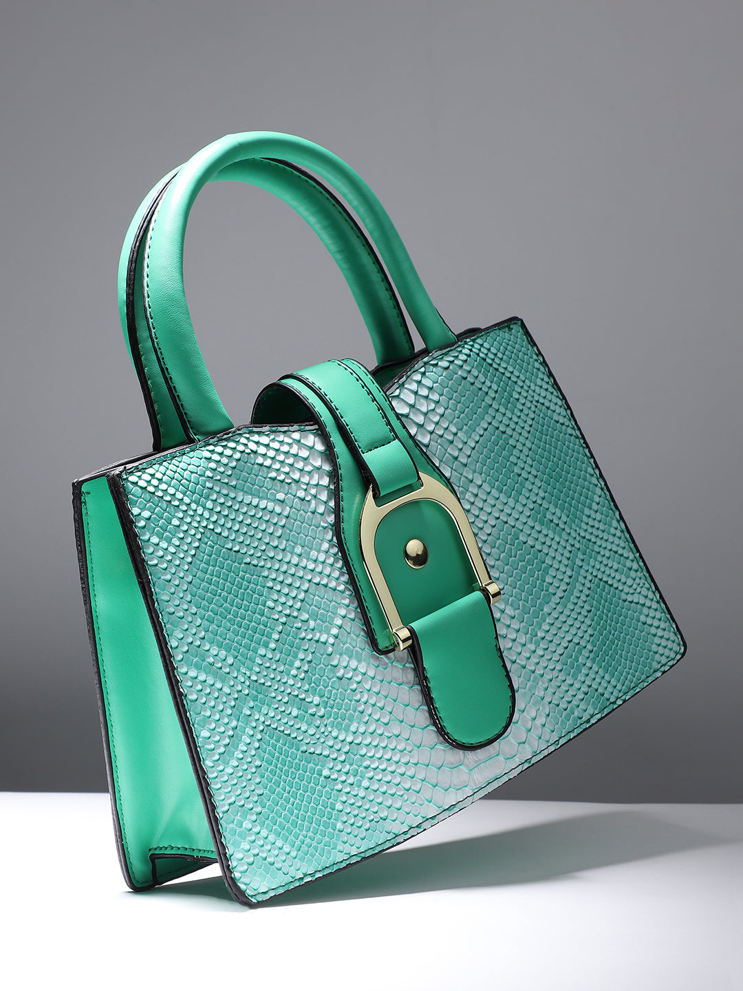 Ombre Croc Handbag - Green