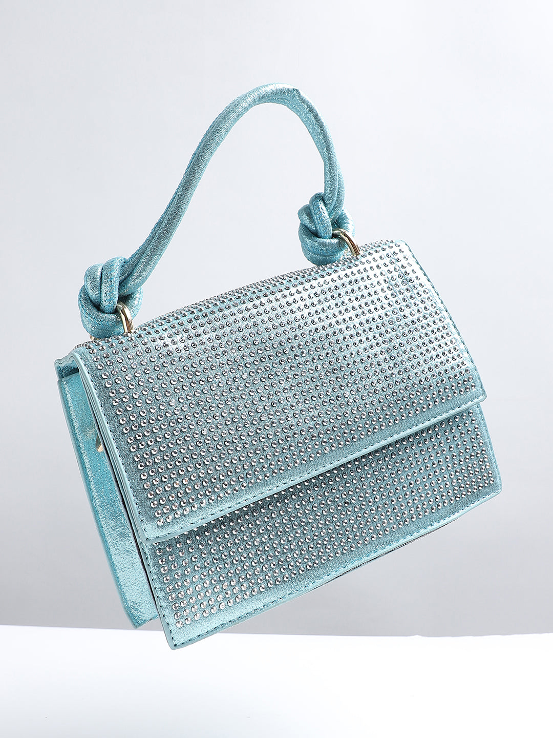 Studded Rope Handbag - Blue