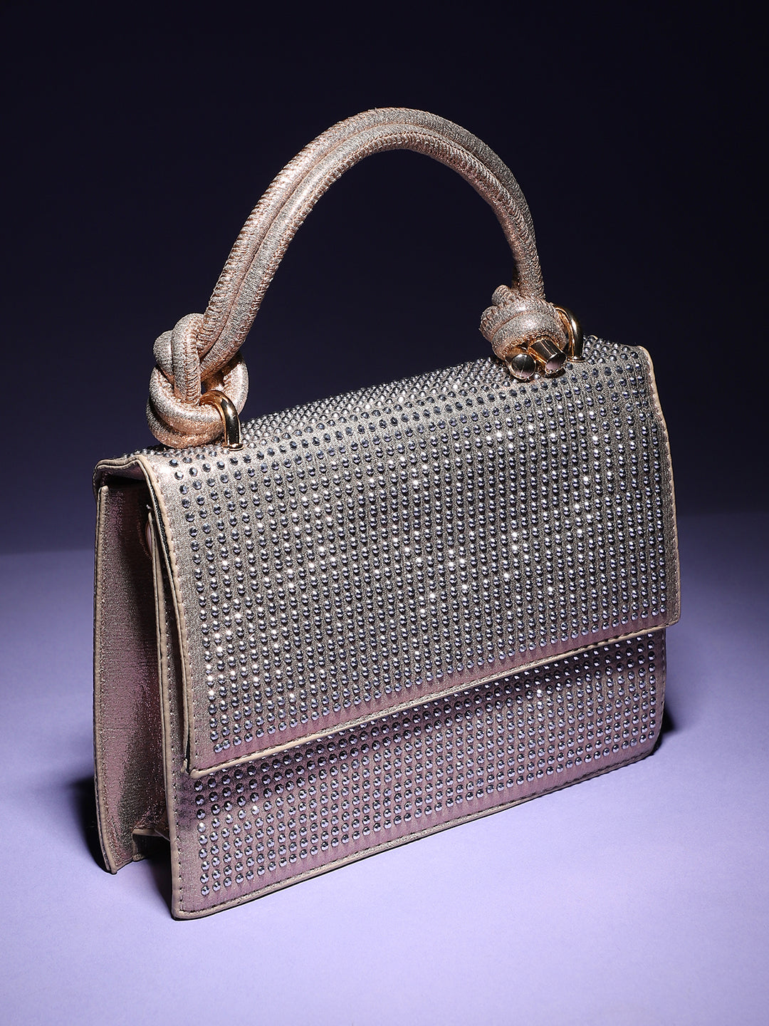 Studded Rope Handbag - Beige