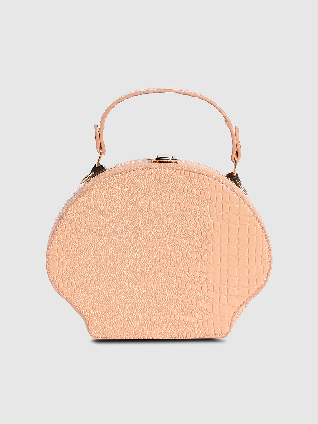 Seashell Croc Handbag - Peach