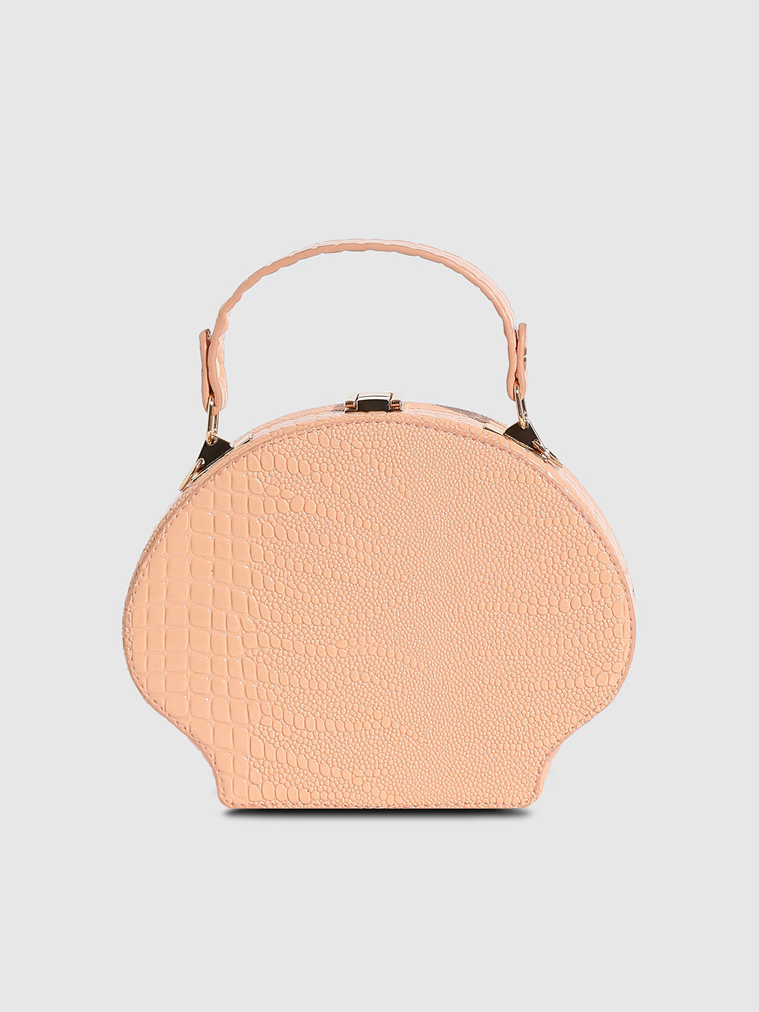 Seashell Croc Handbag - Peach
