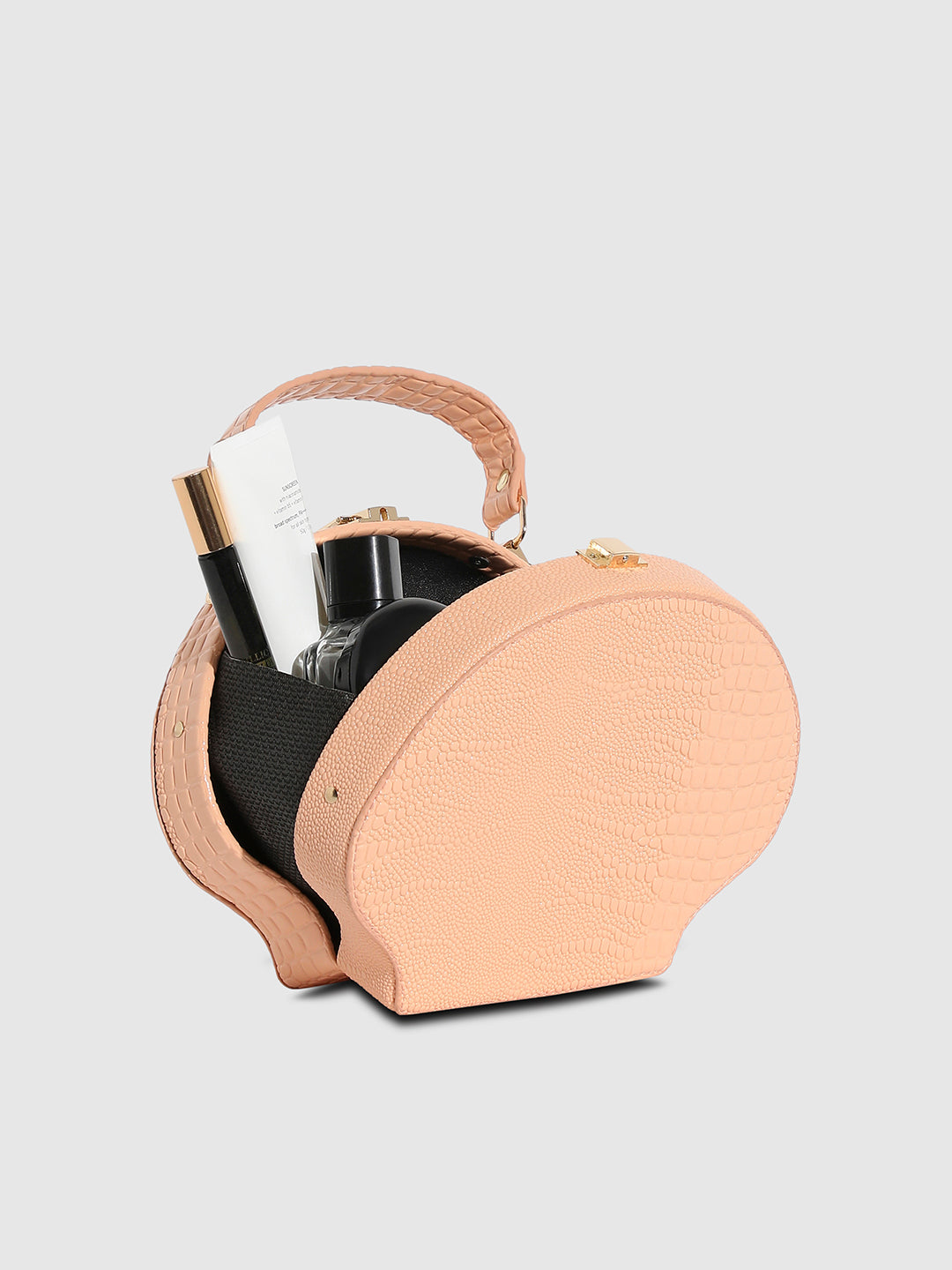 Seashell Croc Handbag - Peach