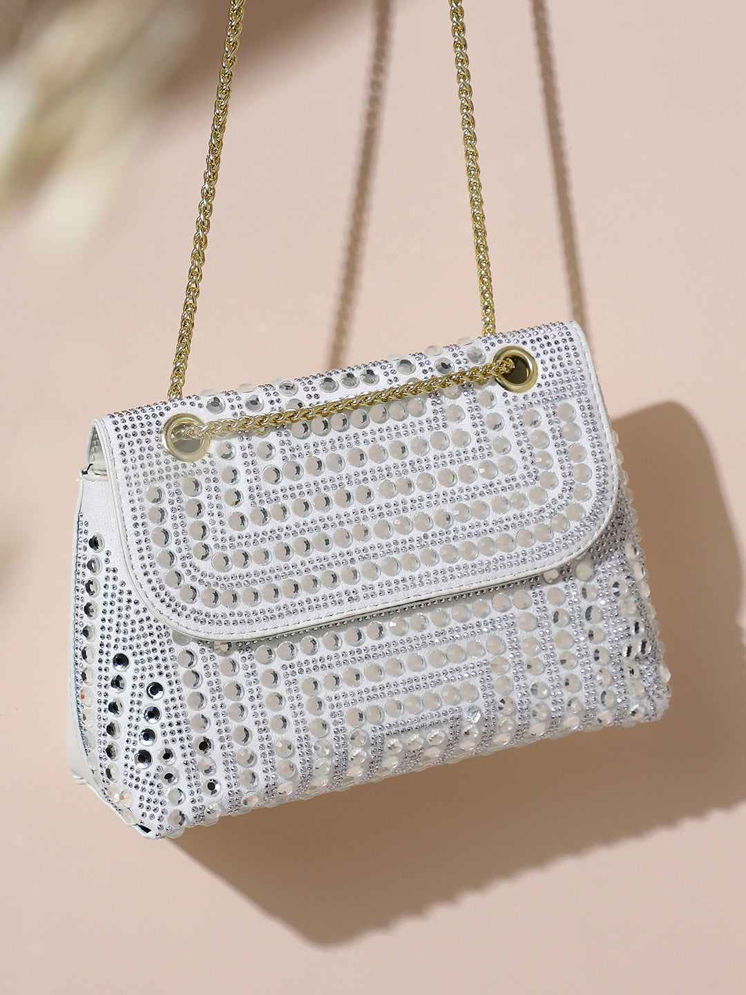 All Over Studs Handbag - White