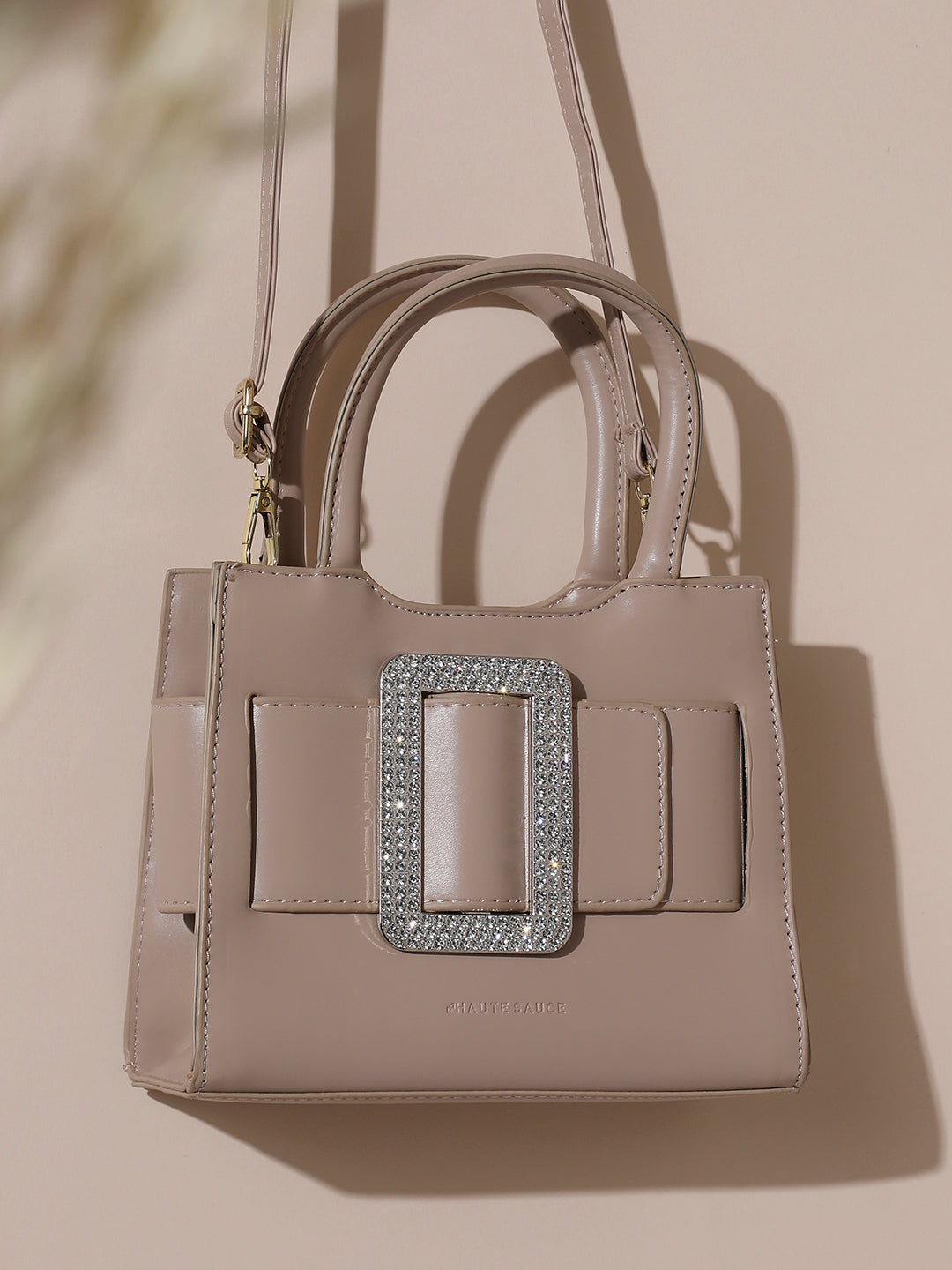 Buckle Mini Handbag - Beige