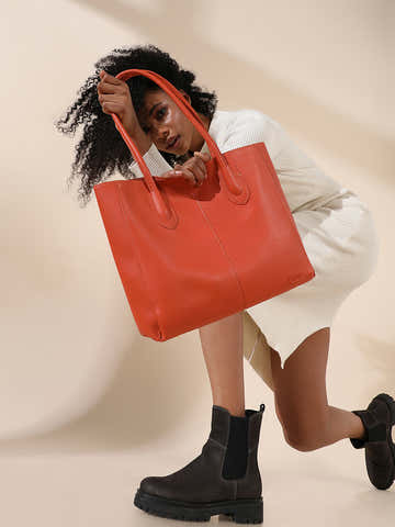 Urban Essential Tote Bag With Pouch - Orange