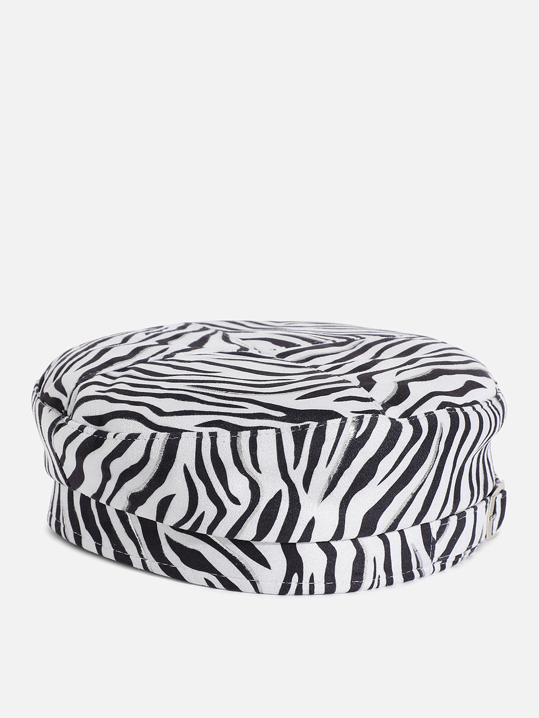 Black & White Zebra Textured Beret Hat