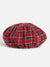 Red Scottish Checked Textured Bakerboy Hat