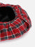RED SCOTTISH CHECKED TEXTURED BAKERBOY HAT