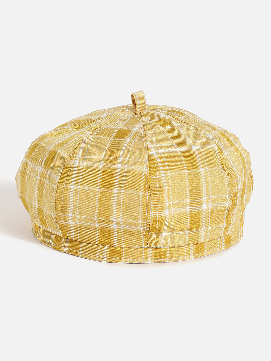 Yellow Scottish Checked Textured Bakerboy Hat