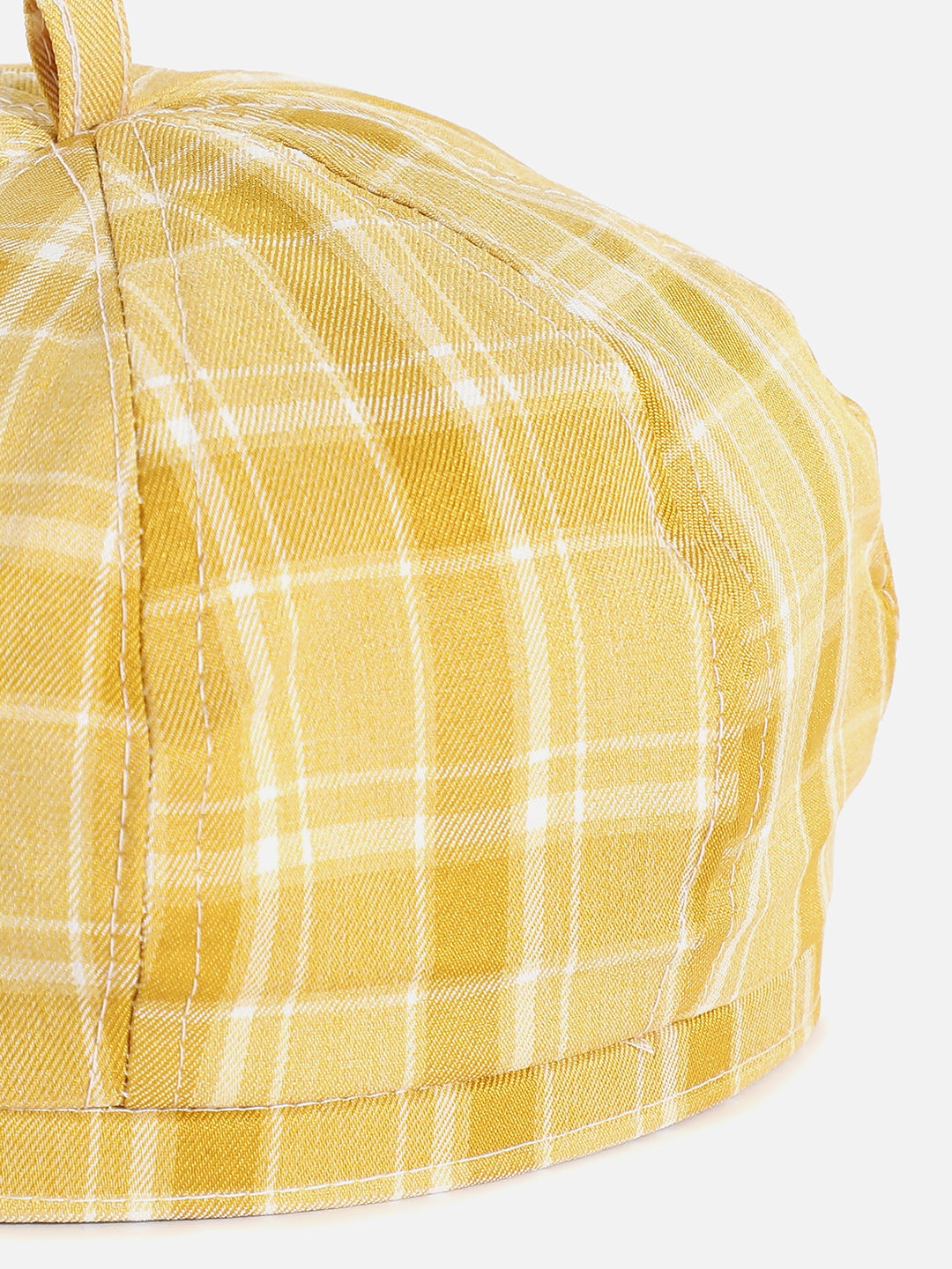 Yellow Scottish Checked Textured Bakerboy Hat