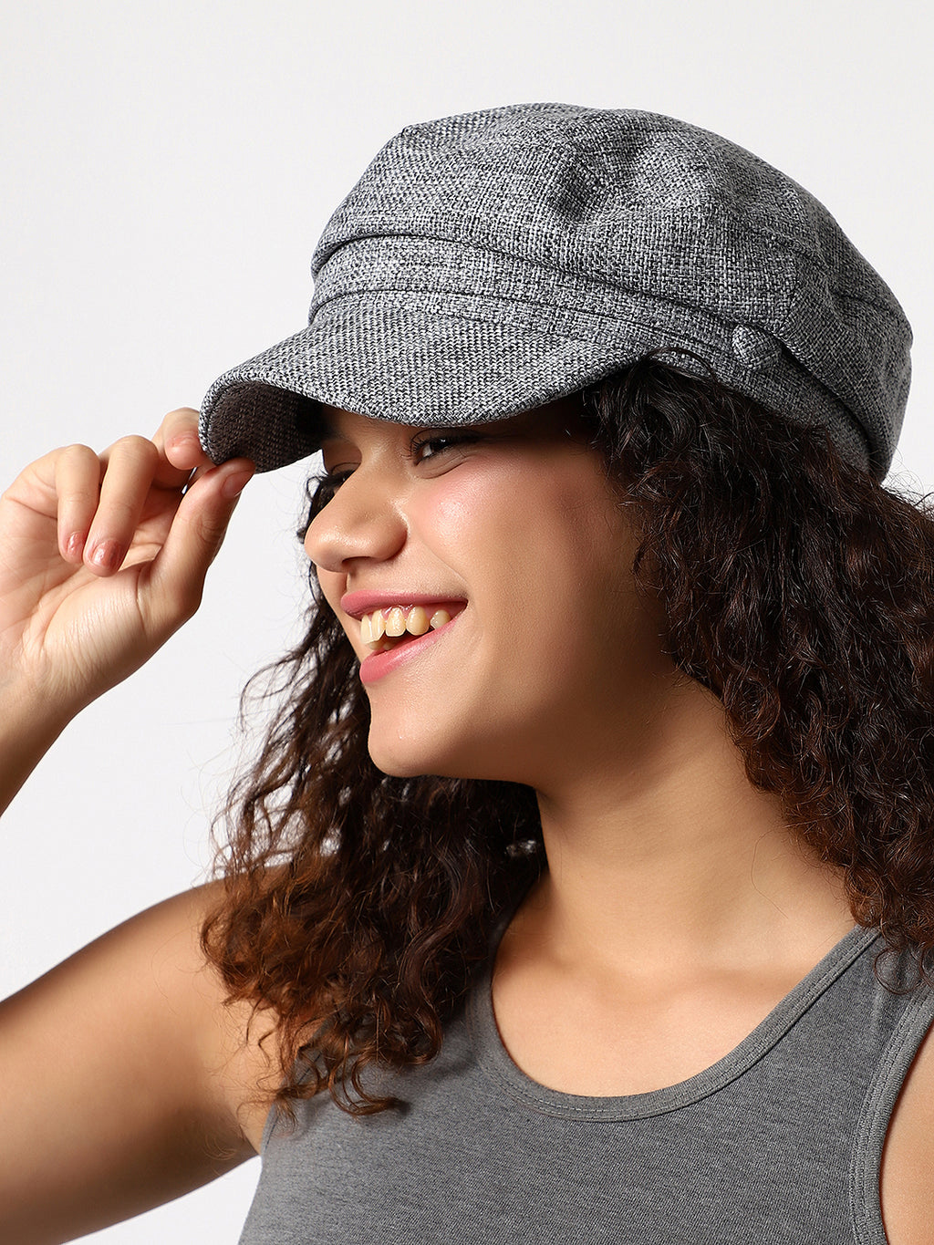 Charcoal Grey Solid Breton Cap