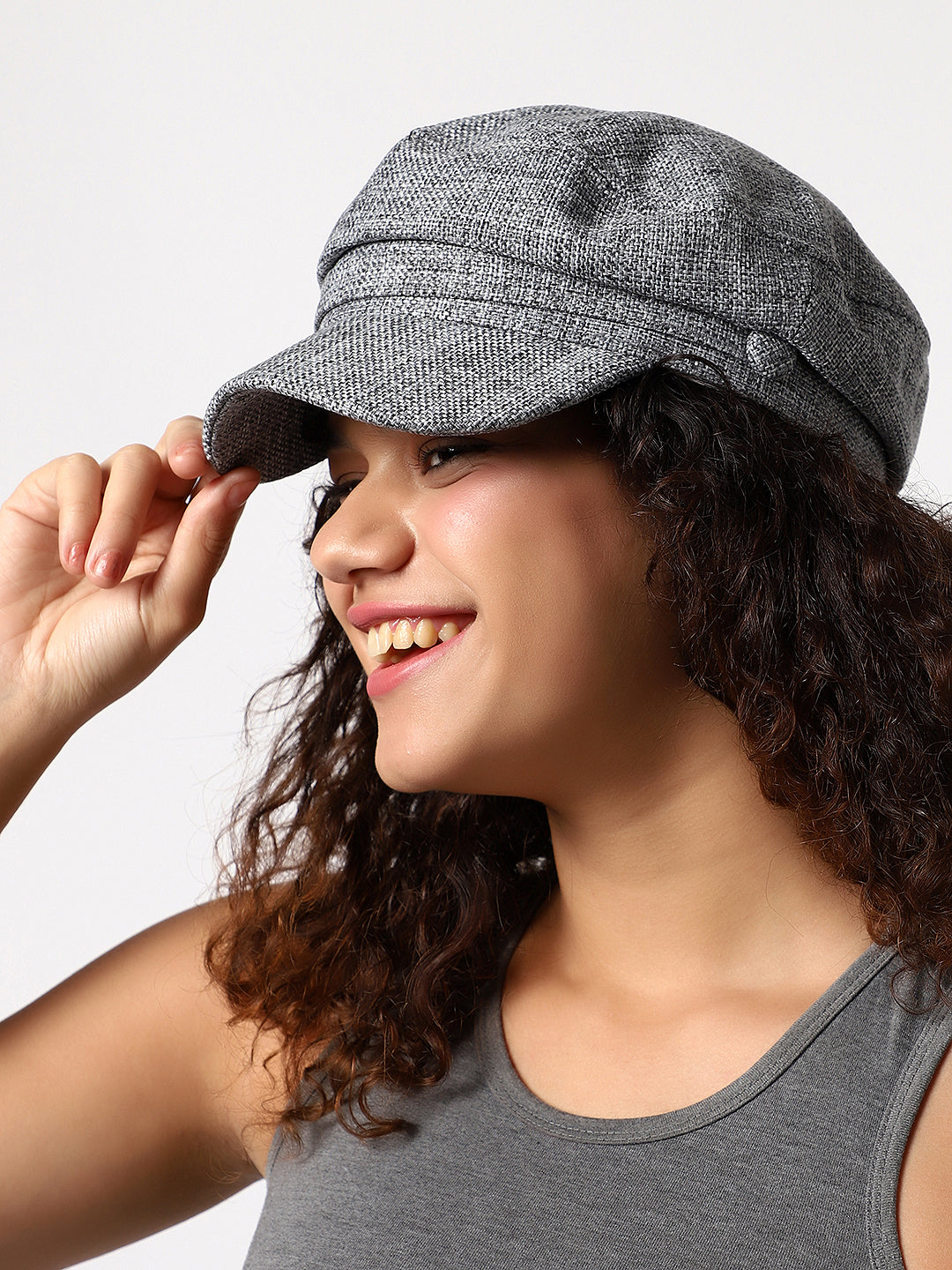 Charcoal Grey Solid Breton Cap