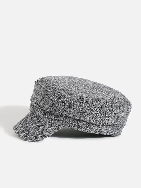 CHARCOAL GREY SOLID BRETON CAP