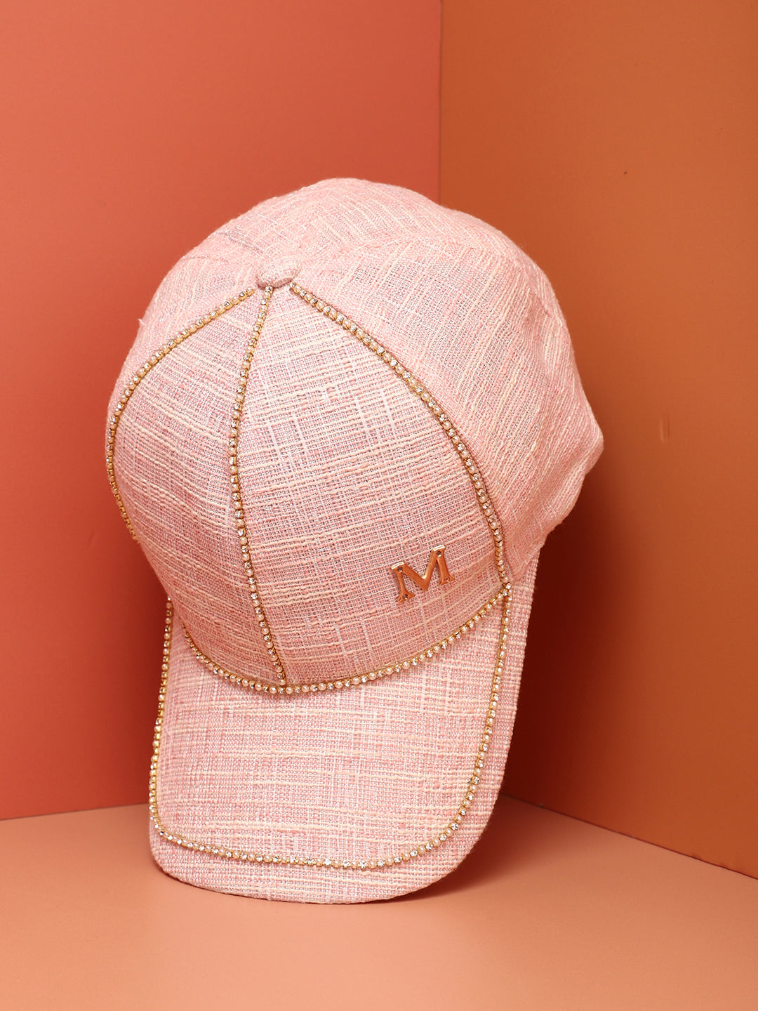 Blush Pink Textured Baseball Cap