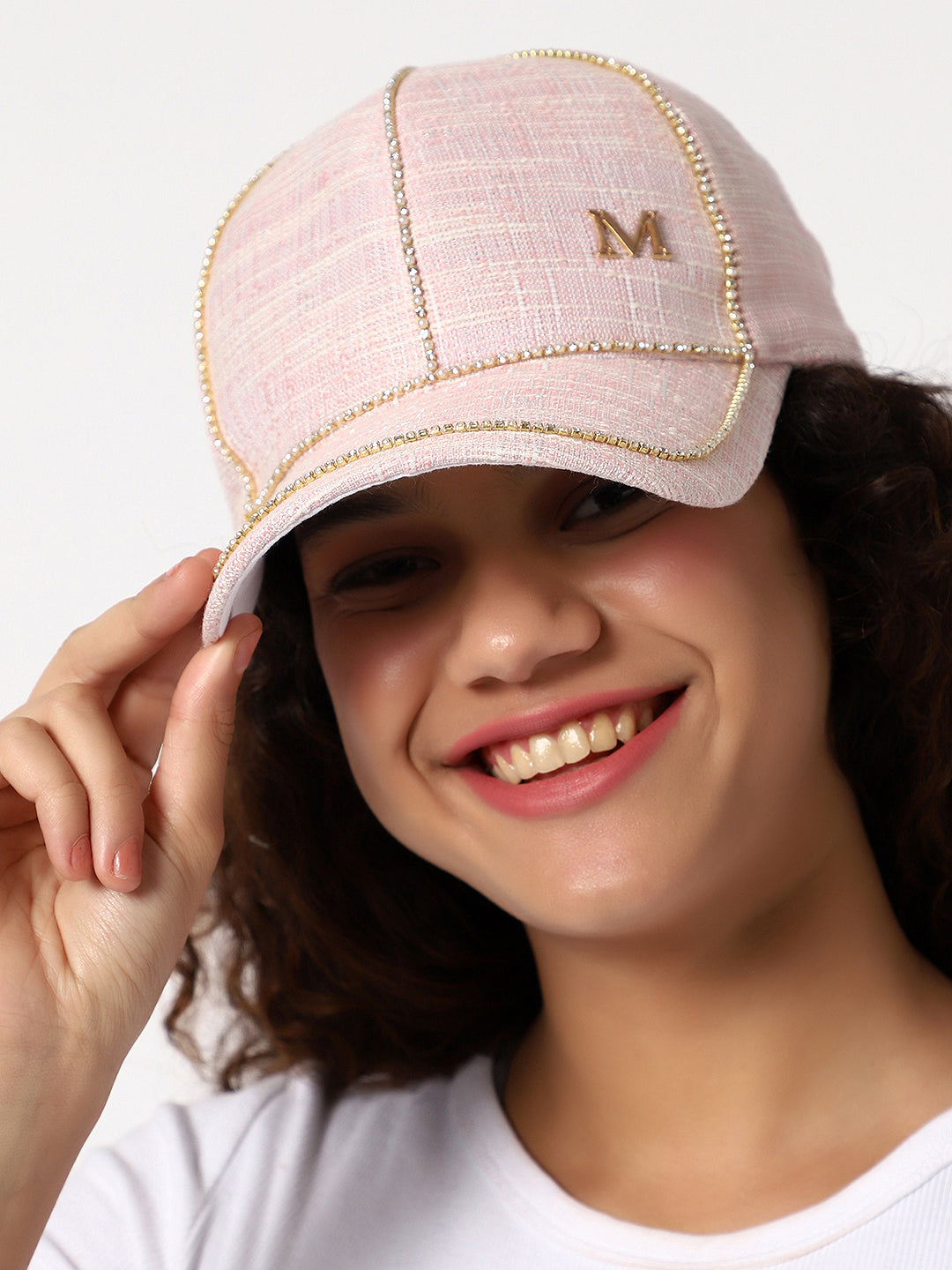 Blush Pink Textured Baseball Cap