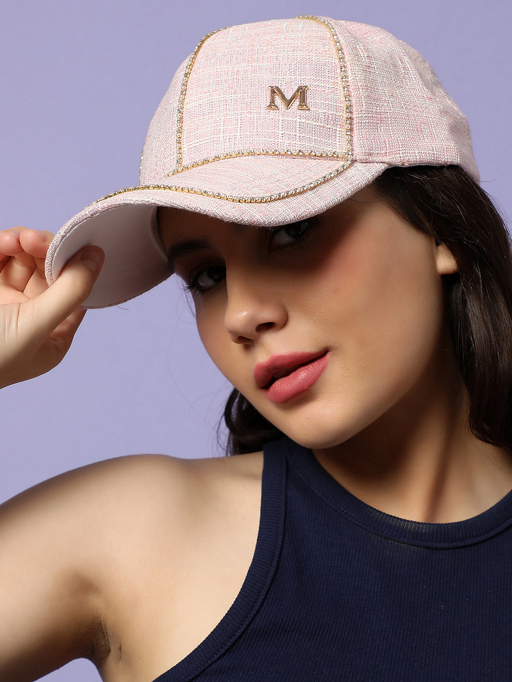 Blush Pink Textured Baseball Cap