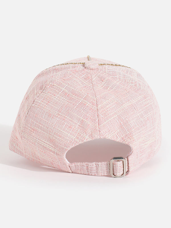 Blush Pink Textured Baseball Cap