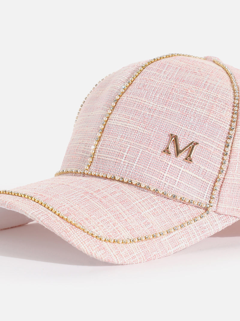 BLUSH PINK TEXTURED BASEBALL CAP
