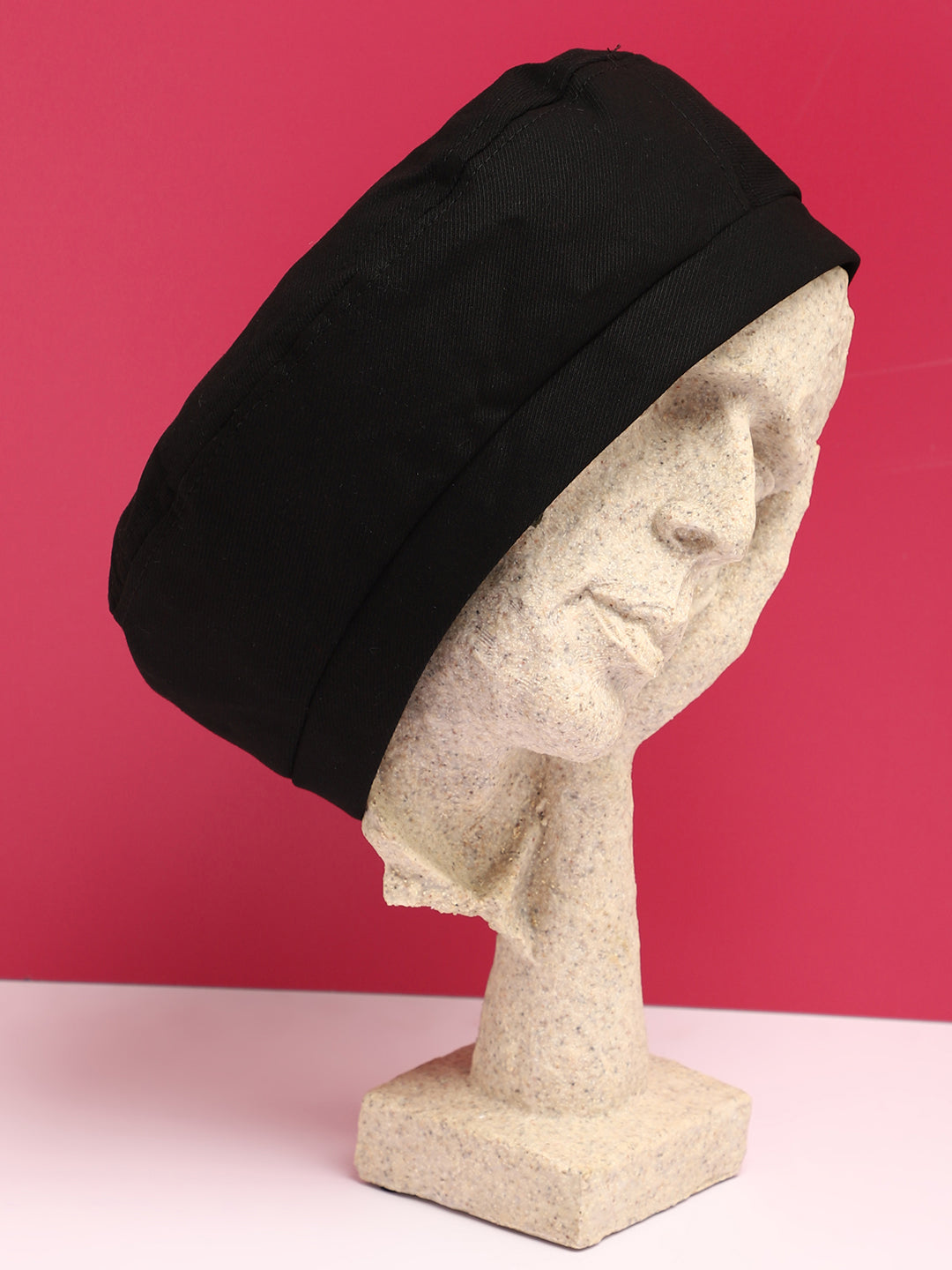 Black Solid Beret Hat