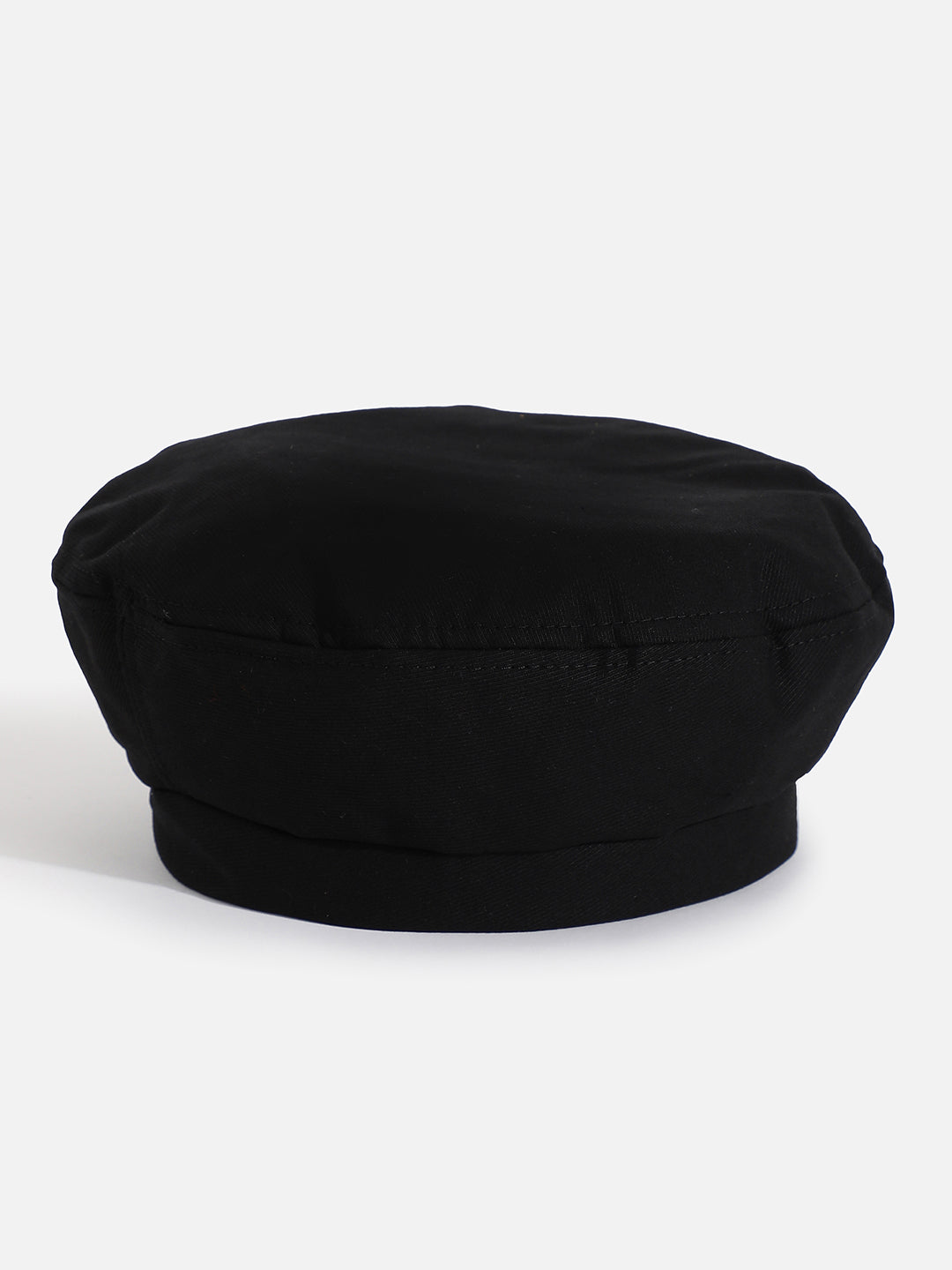 Black Solid Beret Hat