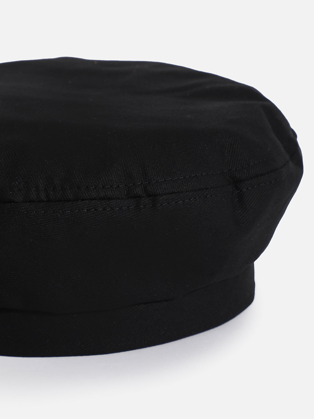 Black Solid Beret Hat