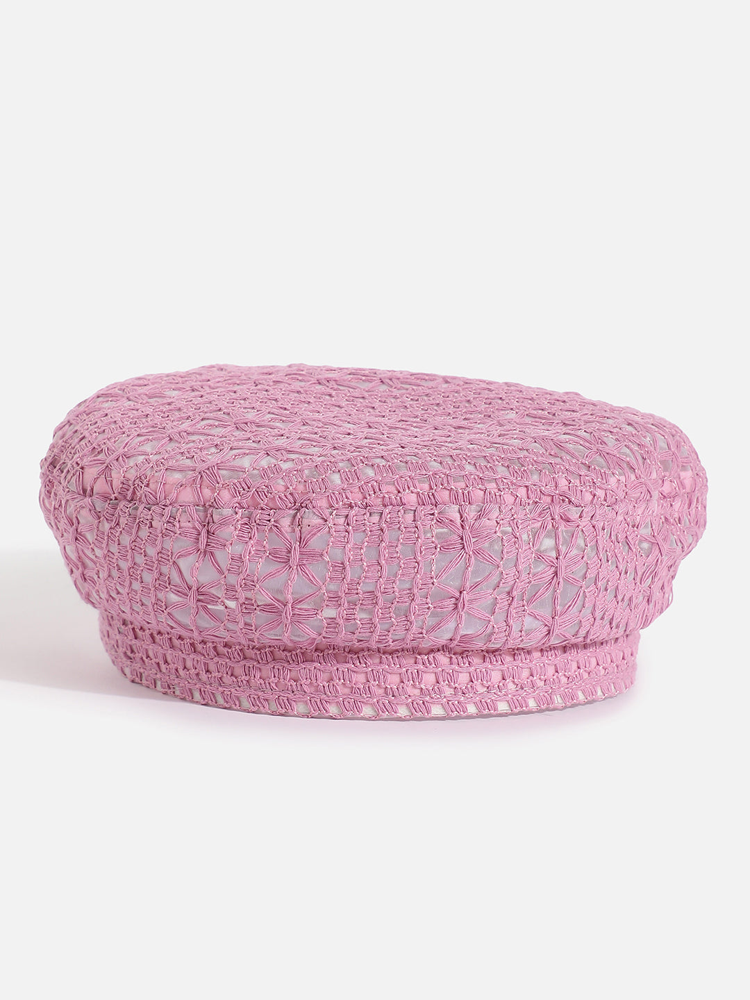 Pink Textured Beret Hat