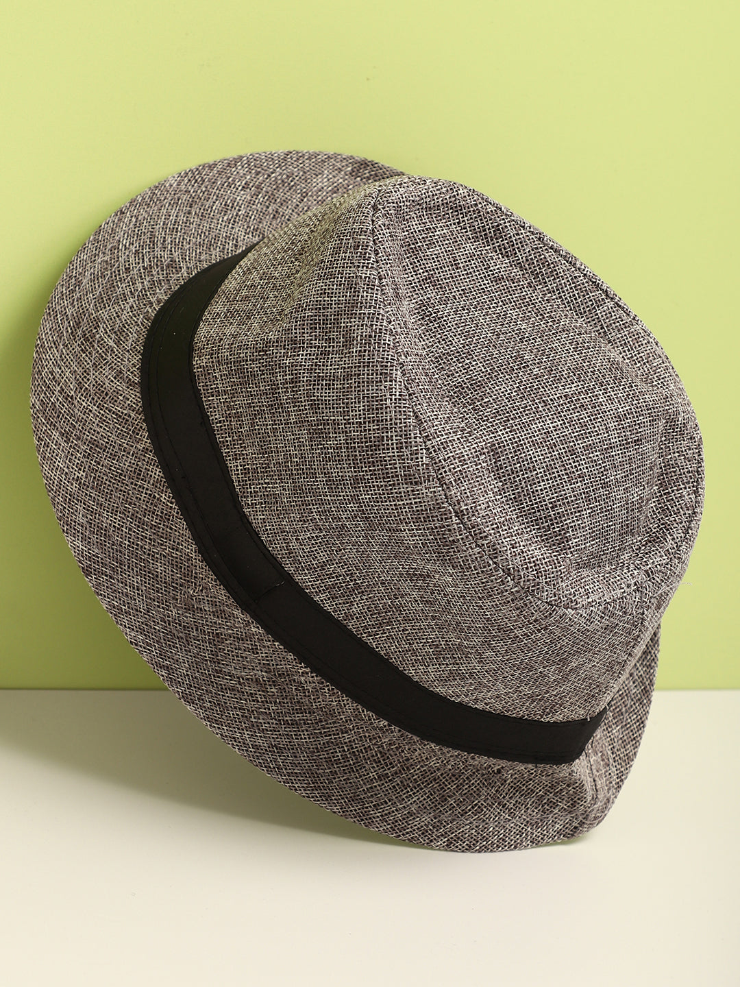 Black Textured Fedora Hat