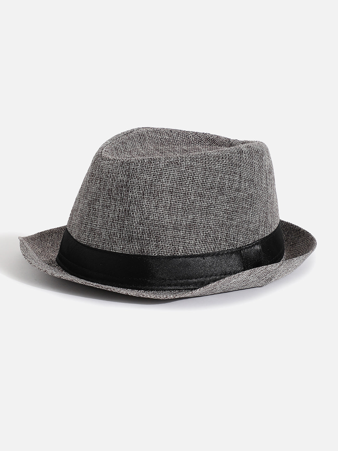 Black Textured Fedora Hat